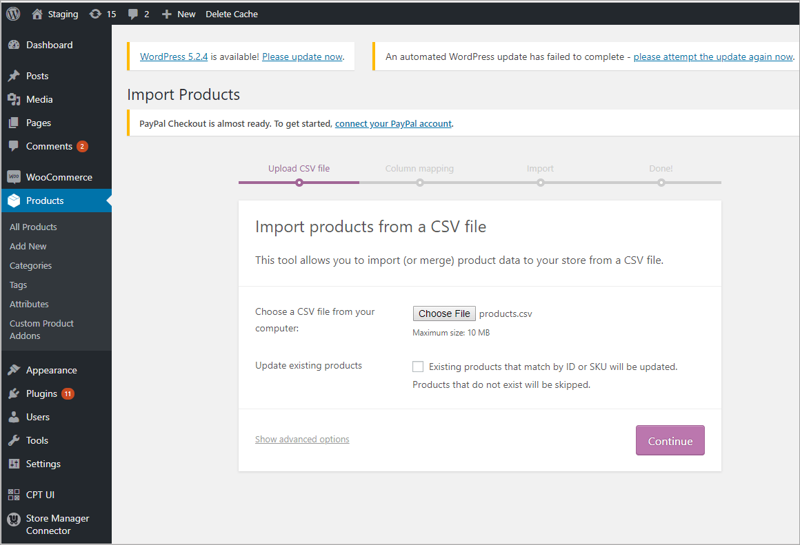 Choosing File With Jumia Products