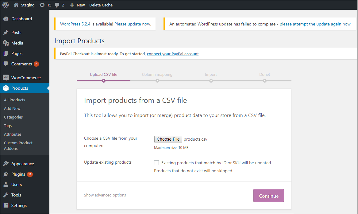 Upload Konga File to WooCommerce