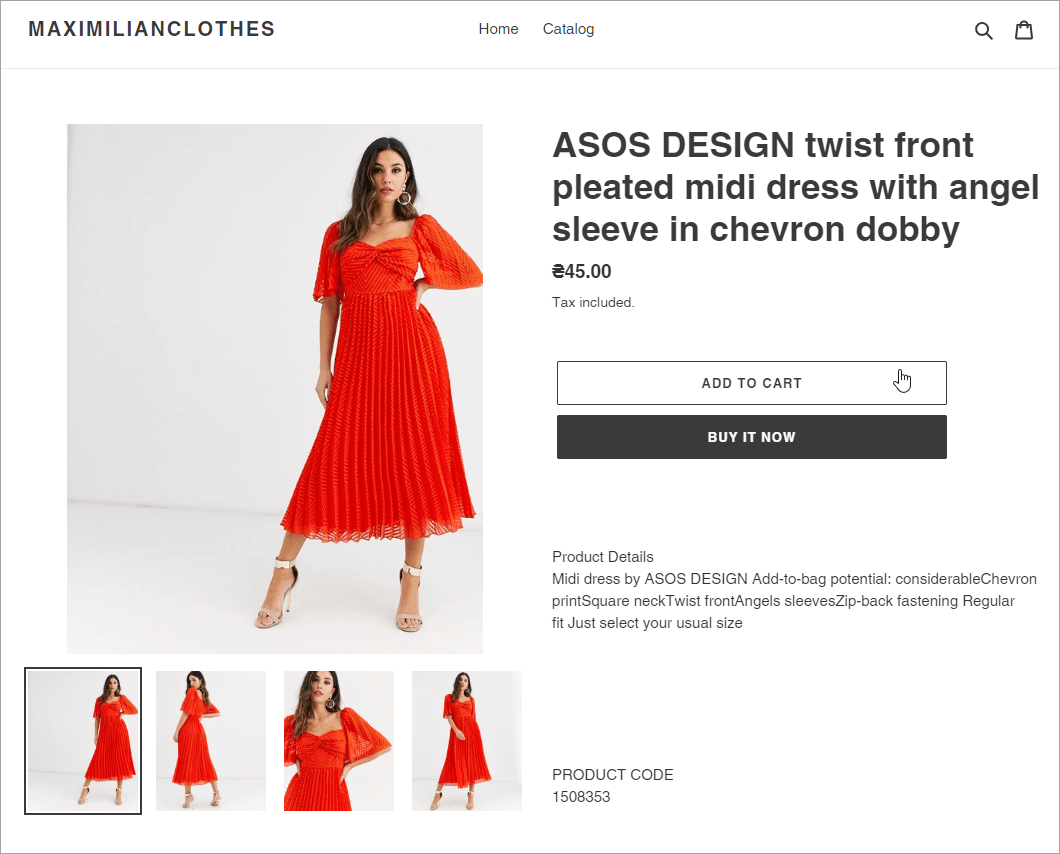 Scraped images imported to Shopify