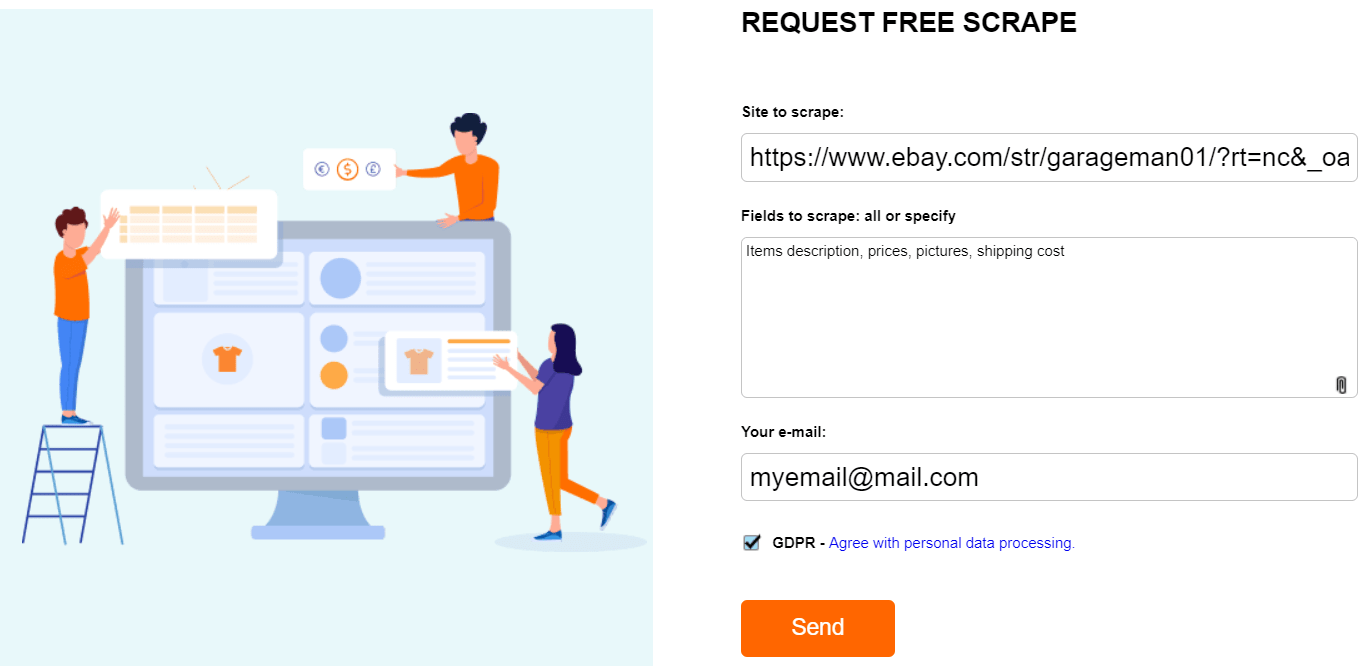 Order free scrape from eBay