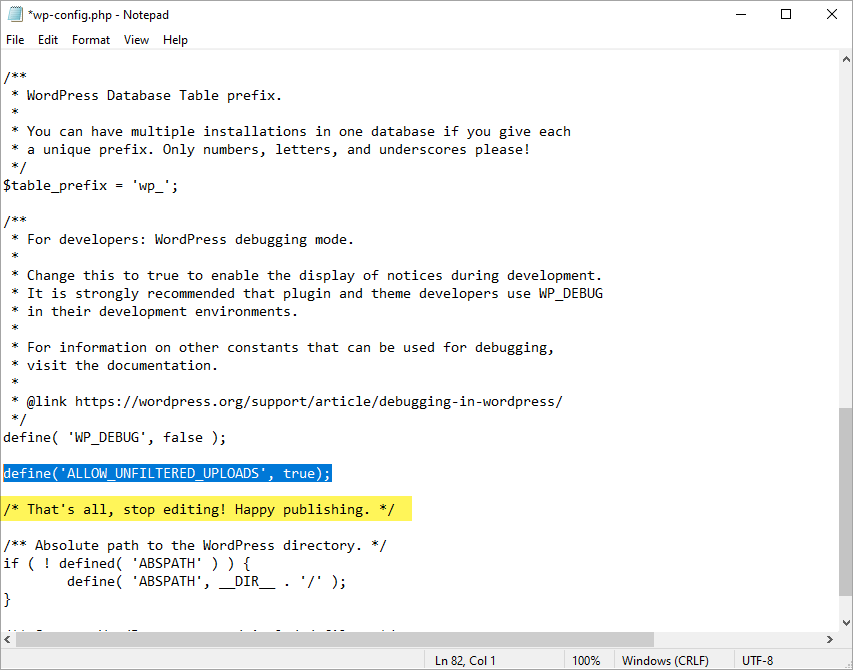 WooCommerce Config Adding Allow Unfiltered Uploads Code