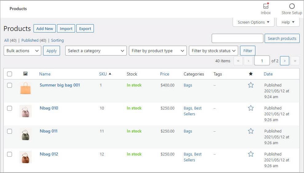 Wix Products Migrated to WooCommerce