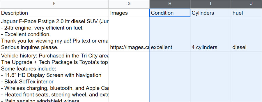 Scraping Australian Car Marketplaces Custom File