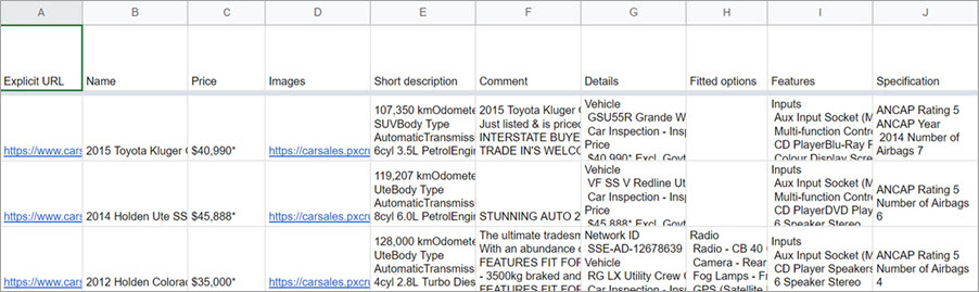 Scraping Australian Car Marketplaces Sample File